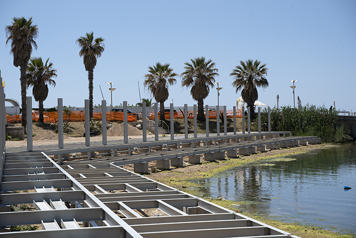 Panoramica dell’intelaiatura in profili pultrusi in G.R.F.P.